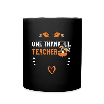 One Thankful Teacher - Tasse einfarbig - Schwarz - Vorne