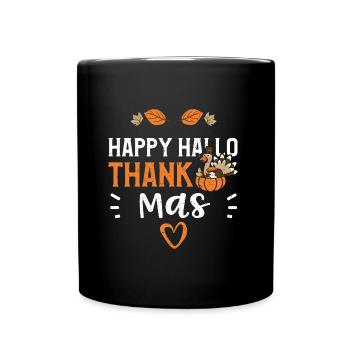 Happy Hello Thank Mas - Full Colour Mug - black - Front