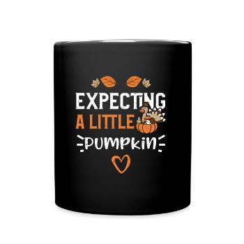 Expecting A Little Pumpkin - Full Colour Mug - black - Front
