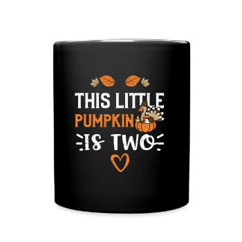 Cette petite citrouille a deux - Mug uni - noir - Devant