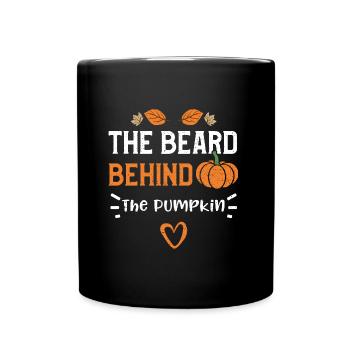 La barbe derrière la citrouille - Mug uni - noir - Devant