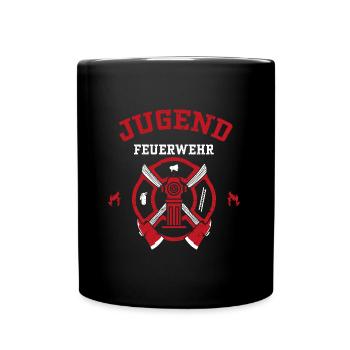 Jugend Feuerwehr - Firefighter - Tasse einfarbig - Schwarz - Vorne