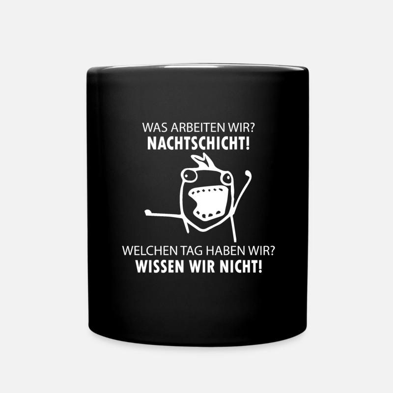 Krankenpfleger Pflegerin Pfleger Nachtschicht - Tasse einfarbig - Schwarz