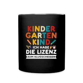 Kindergarten Anfang Kindergartenanfänger Geschenk - Tasse einfarbig - Schwarz - Vorne