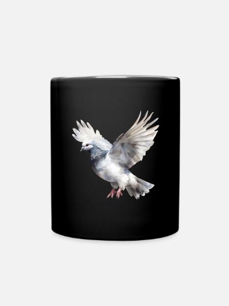 Taube Aquarell Täubchen Vogel Taubenzüchter - Tasse einfarbig - Schwarz