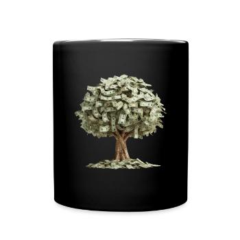 Argent Arbre Richesse Argent Arbres Billets de banque - Mug uni - noir - Devant