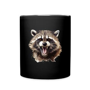 Raccoon Raccoon Nature Raccoon Head - Full Colour Mug - black - Front