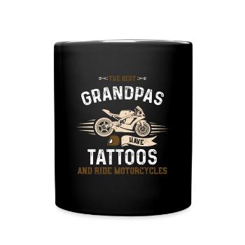 Les meilleurs grands-pères ont des tatouages... - Mug uni - noir - Devant