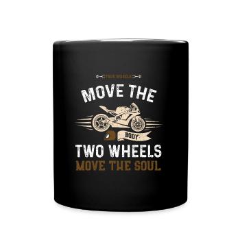 Four Wheels Move The Body Two Wh... - Tasse einfarbig - Schwarz - Vorne