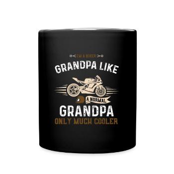 Je suis un grand-père motard comme une Norma... - Mug uni - noir - Devant