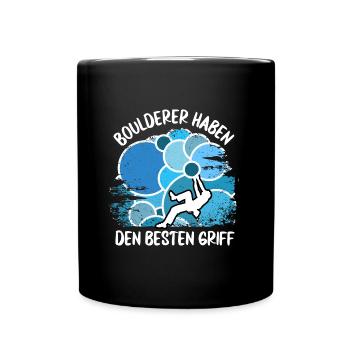 Vintage Bouldern Boulderer Klettern Kletterer - Tasse einfarbig - Schwarz - Vorne