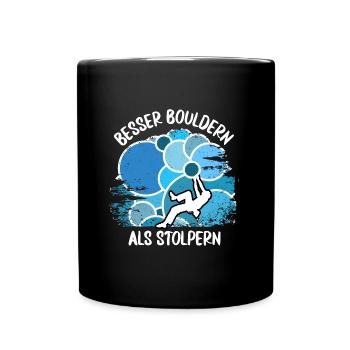 Vintage Bouldern Boulderer Klettern Kletterer - Tasse einfarbig - Schwarz - Vorne