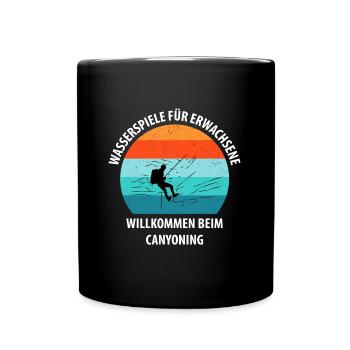 Canyoning Bergsteigen Klettern Wandern Berge - Tasse einfarbig - Schwarz - Vorne