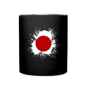 Japan Flagge Used Look Nihon Japanische Fahne - Tasse einfarbig - Schwarz - Vorne