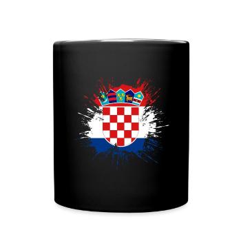 Drapeau de la Croatie Adriatique Zagreb Drapeau croate - Mug uni - noir - Devant