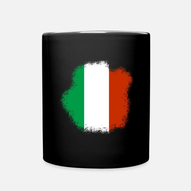 Drapeau italien vintage drapeau italien look usé - Mug uni - noir