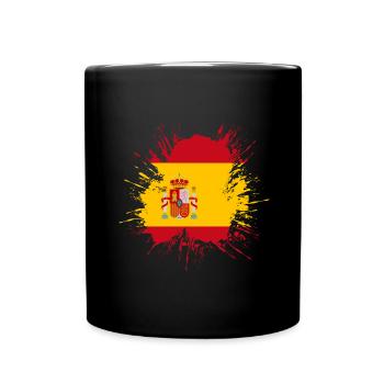 Spain Flag Vintage Spanish Flag Distressed Look - Full Colour Mug - black - Front