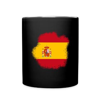 Spain Flag Vintage Spanish Flag Distressed Look - Full Colour Mug - black - Front