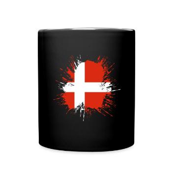 Drapeau du Danemark Scandinavie Drapeau du Danemark Voyage - Mug uni - noir - Devant