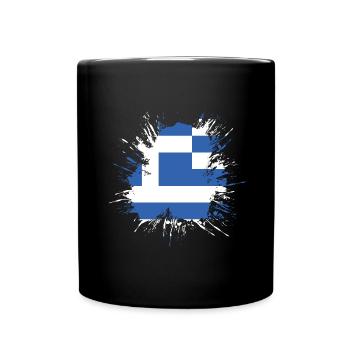 Drapeau de la Grèce Hellas Athènes Drapeau grec - Mug uni - noir - Devant