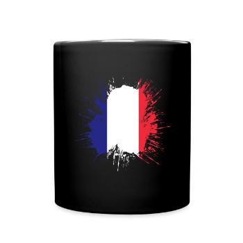 France Flag Distressed Look French Flag - Full Colour Mug - black - Front