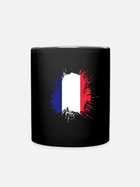 Drapeau de la France Look en détresse Drapeau français - Mug uni - noir
