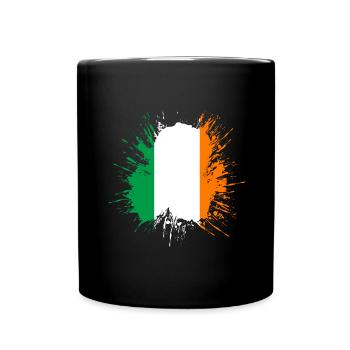 Drapeau de l'Irlande Drapeau irlandais vintage Dublin - Mug uni - noir - Devant