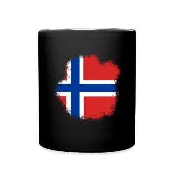 Drapeau de la Norvège Scandinavie Drapeau norvégien - Mug uni - noir - Devant