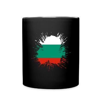 Bulgarien Flagge Bulgarische Fahne Goldstrand - Tasse einfarbig - Schwarz - Vorne
