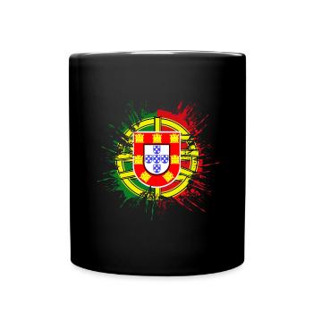 Portugal Flag Used Look Portuguese Flag - Full Colour Mug - black - Front