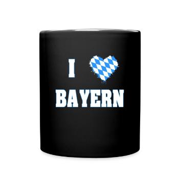 I love Bayern - Tasse einfarbig - Schwarz - Vorne