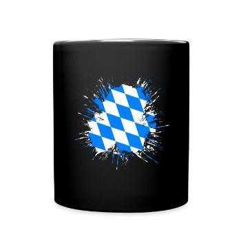 Bavaria Flag Used Look Bavarian Flag Vintage - Full Colour Mug - black - Front
