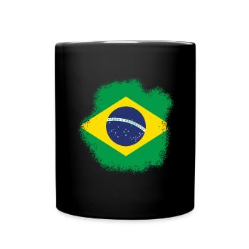 Flag of Brazil Flag of South America - Full Colour Mug - black - Front