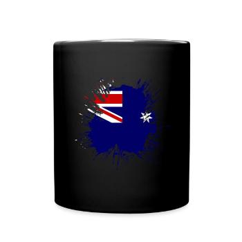 Drapeau de l’Australie sous le drapeau australien - Mug uni - noir - Devant