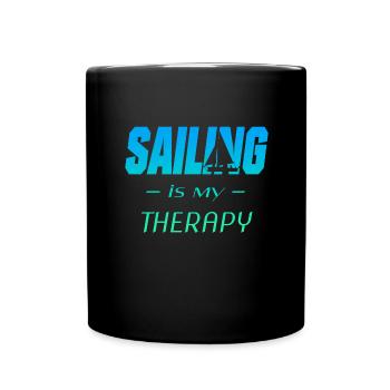 Segeln Sailing Sail - Tasse einfarbig - Schwarz - Vorne