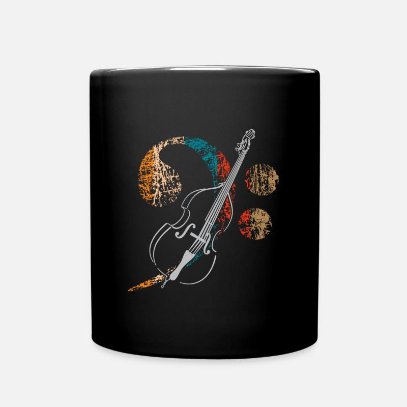 Chiave di basso grande con contrabbasso - Tazza monocolore - nero