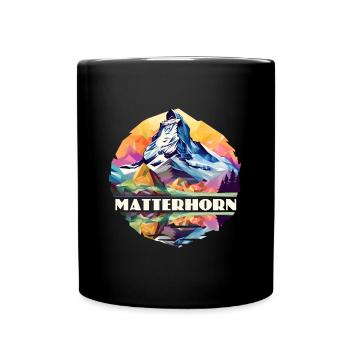 Souvenir de randonnée en montagne du Cervin, Zermatt, Suisse - Mug uni - noir - Devant