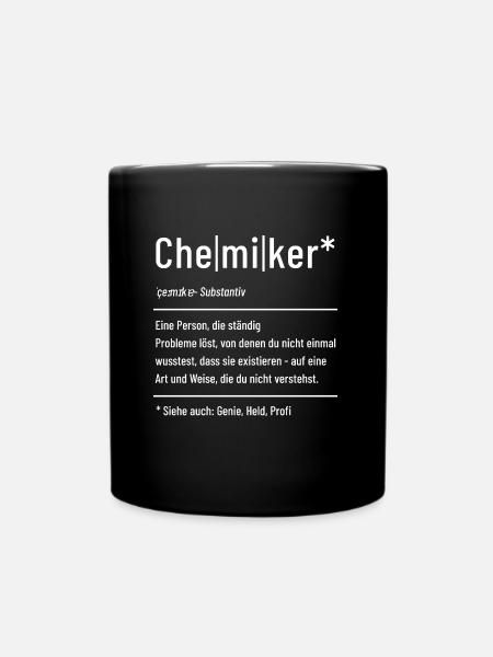 Chemiker - Definition - Lexikon - Tasse einfarbig - Schwarz