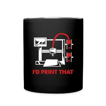 3D Druck Drucken Prototyp - Tasse einfarbig - Schwarz - Vorne