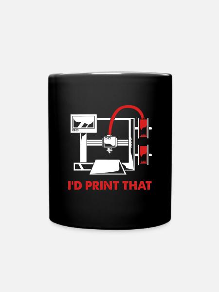 3D Druck Drucken Prototyp - Tasse einfarbig - Schwarz