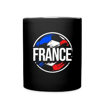 Frankreich Fußball - Tasse einfarbig - Schwarz - Vorne