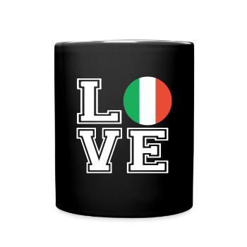 Love Italy / Liebe Italien Land Länder - Tasse einfarbig - Schwarz - Vorne