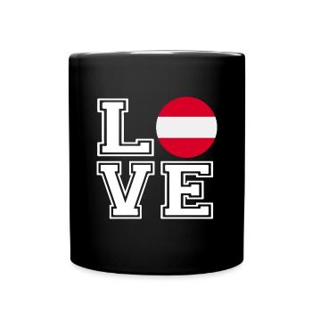 Love Austria / Love Österreich Land Länder - Tasse einfarbig - Schwarz - Vorne
