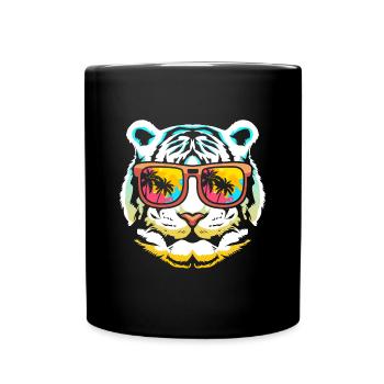 Weißer Tiger - Tasse einfarbig - Schwarz - Vorne