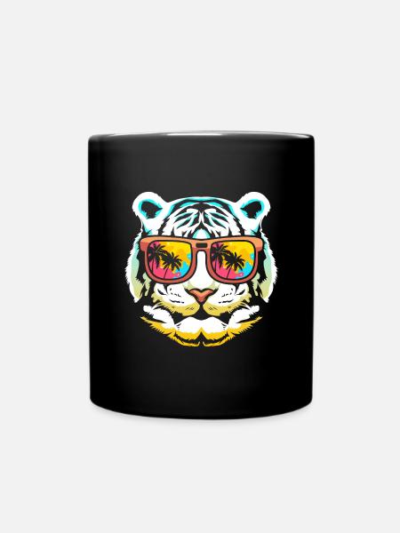 White Tiger - Full Colour Mug - black