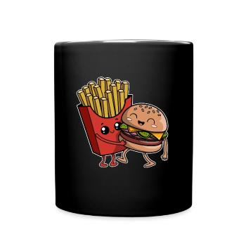 Burgers & frites - restauration rapide - délicieux - fête - Mug uni - noir - Devant