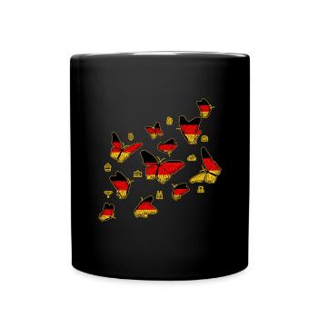 Deutschland Schmetterlinge - Tasse einfarbig - Schwarz - Vorne