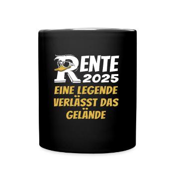 Rente Ente 2025 Eine Legende verlässt das Gelände - Tasse einfarbig - Schwarz - Vorne