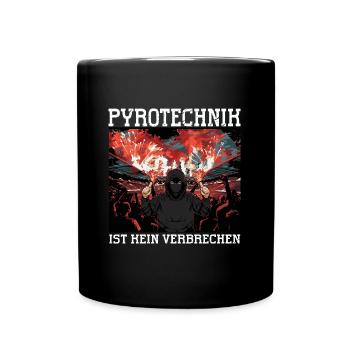 Pyrotechnik ist kein Verbrechen - Tasse einfarbig - Schwarz - Vorne