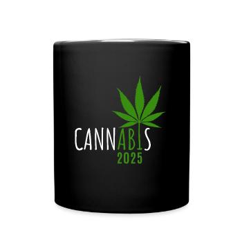 Cannabis Abi 2025 - Abitur - Spruch - Tasse einfarbig - Schwarz - Vorne
